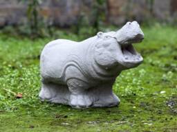 Cement Hippo Statue Concrete Sculpture Garden Decor Funny For Backyard Realistic Hippopotamus Animal Lover Gift - thumbnail 1