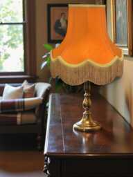 Traditional Burnt Orange Fabric Lampshade Handmade For Table & Floor Standard Lamps Shades, Wall Lights, Ceiling Light Pendants - thumbnail 1