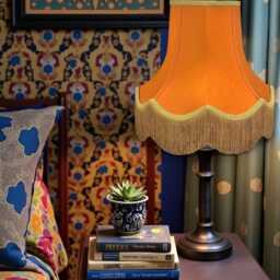 Traditional Burnt Orange Fabric Lampshade Handmade For Table & Floor Standard Lamps Shades, Wall Lights, Ceiling Light Pendants - thumbnail 3