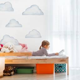 Large Color Story Clouds - Fabric Wall Decal Mej - thumbnail 2