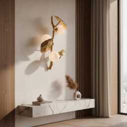 Rose Gold Triple Globe Wall Sconce - Modern Accent Lighting - thumbnail 3