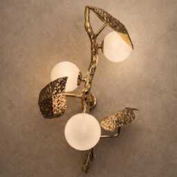 Rose Gold Triple Globe Wall Sconce - Modern Accent Lighting - thumbnail 2