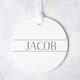 Name Lines Ornament - Modern Personalised Christmas Decoration Gift Custom Ceramic Bauble Family Names Tree - thumbnail 2