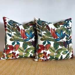 Autumn Leaves Cotton Cushion Handmade Spice Decor, Multiple Sizes - thumbnail 1