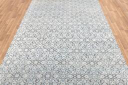 9x12 Rug Silver Grey Modern Floral Pattern Design Handmade #7610 - 275x365 cms. Free Shipping - thumbnail 1