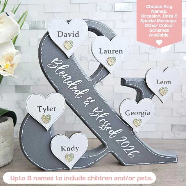 Blended Family Sign, Gift, Wedding Gift For Couple With Kids, 40Th Birthday Gifts Her, Daughter in Law Gifts, Mum - image 1