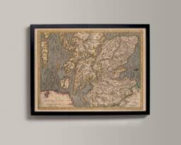 Medieval Old Map Of Scotland - Gicl??e Reproduction Vintage - Scottish Map, Genealogy Gift, Scotch Art Print Carte Du Eccose - thumbnail 1