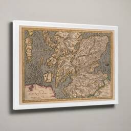 Medieval Old Map Of Scotland - Gicl??e Reproduction Vintage - Scottish Map, Genealogy Gift, Scotch Art Print Carte Du Eccose - thumbnail 2