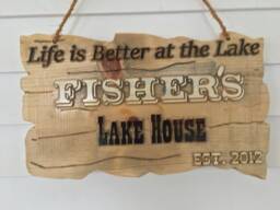 Custom Wood Lake House Sign Family Name Decor - thumbnail 1