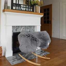 Sheepskin Grey Throw Genuine Leather Sheep Skin Decorative Rug Grey 50'' X 30 - thumbnail 2