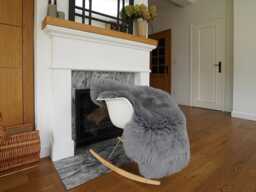 Sheepskin Grey Throw Genuine Leather Sheep Skin Decorative Rug Grey 50'' X 30 - thumbnail 1