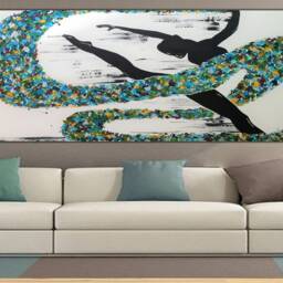 Colorful Ballerina Ballet Dancers Oil Painting Large Figure Art With Shimmering Elements - Home Decor - thumbnail 3
