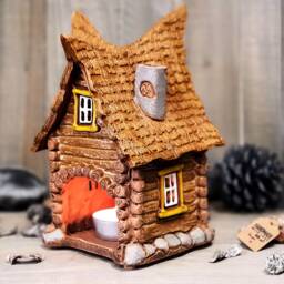 Suvena Art Handmade Ceramic Miniature House, Home Decoration Tea Light Candle Holder Gifts Christmas Village House Art Decor Item - thumbnail 3