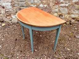 Vintage Demi Lune Table Painted Half Moon Console, Entryway Furniture - thumbnail 1