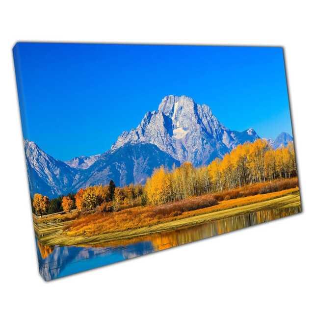Grand Teton National Park Canvas Mountain Landscape Wall Art For Home & Office Decor - image 1