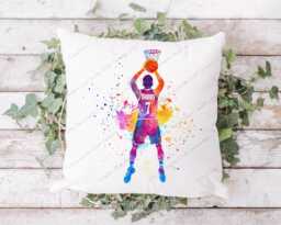 Basketball Cushion, For Him, Gift, Basketballer, Gift Him, Teenager, Player, Fan - thumbnail 1