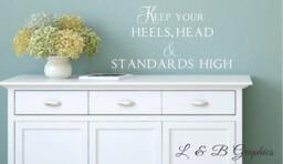 Keep You Heels, Head & Standards High-Vinyl Wall Decal - Quotes - Home Decor - thumbnail 1