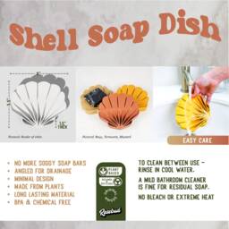Soap Dish, Draining Dish Dispenser For Bathroom Or Kitchen, Seashell Sponge Holder, Modern Accessories, Bar, Kitchen - thumbnail 3