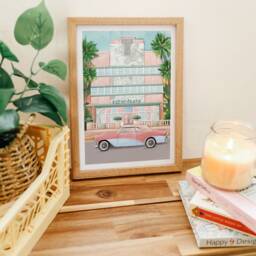 Miami Art Print, Beach Art, Art Deco Travel Poster, Wall Decor - thumbnail 2