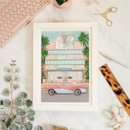 Miami Art Print, Beach Art, Art Deco Travel Poster, Wall Decor - thumbnail 3