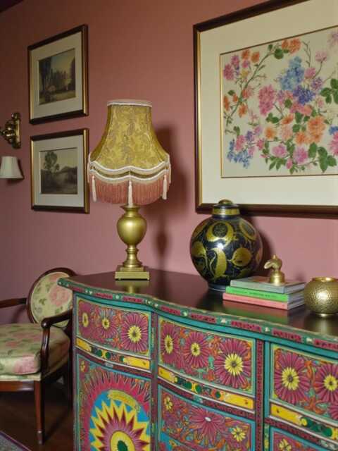 Gold Paisley Fabric Lampshade Handmade in The UK For Table & Floor Standard Lamp Shades, Ceiling Lights, Clip On Wall Lights - image 1