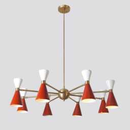 Sputnik Chandelier, Mid Century Modern Lighting, Atomic Style Pendant Light - thumbnail 3
