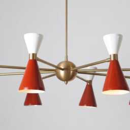 Sputnik Chandelier, Mid Century Modern Lighting, Atomic Style Pendant Light - thumbnail 2