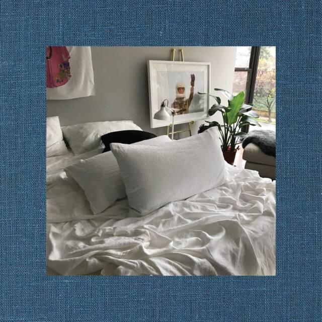 Marine Blue Pair Of Linen Pillowcases - Tailored Bedding 00% Flax Fabric Made To Order in The Usa - image 1