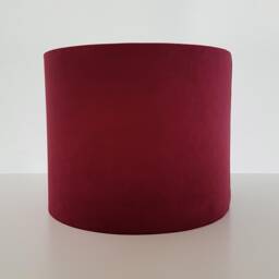Red Velvet Lampshade With Tropical Wonderland Lining, Large Ceiling Lightshade - thumbnail 3