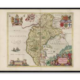 Ancient Cumbria Map - Cvmbria, Vulgo Cumberland- Old Antique Of -1665 -Old Wall Print- Poster Art-English Maps-Blaeu - thumbnail 2