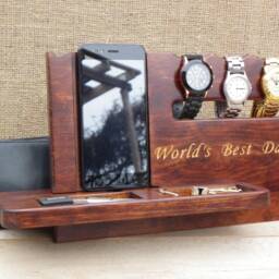 Desk Organizer Docking Charging Station Phone Stand Gifts For Dad, Mens Gift Birthday Gift Men - thumbnail 2