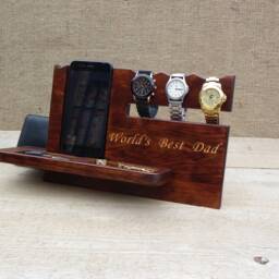 Desk Organizer Docking Charging Station Phone Stand Gifts For Dad, Mens Gift Birthday Gift Men - thumbnail 4