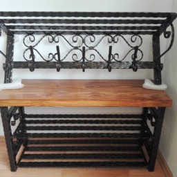 Hallway Set Shoe Bench Coat Rack Hooks Shelf Hanger Storage Organiser Entryway Organizer Hanging Rail Wall Warbrode Home Unit - thumbnail 2