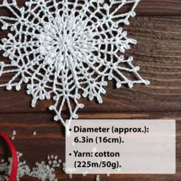 Crochet Christmas Tree Ornament Large Textured Snowflake Decor, Made To Order - thumbnail 2