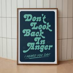 Don't Look Back in Anger Lyrics Inspired Print - Wall Art A4 A3 A5 Unframed Indie Music Rock - thumbnail 3