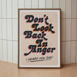 Don't Look Back in Anger Lyrics Inspired Print - Wall Art A4 A3 A5 Unframed Indie Music Rock - thumbnail 2