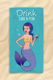 "Drink Like A Fish - Beautiful Mermaid Beach Towel Hit The in Style [Gift Idea/Fun Present] Gifts 30""x60"