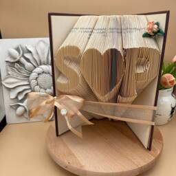 Couples Gift, Origami Paper, Anniversary Gift For Her, Altered Book Art - thumbnail 3