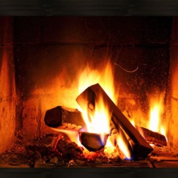 Fireplace Wall Decal Peel & Stick Mural - Realistic Fire 10 - thumbnail 2