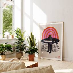 Vintage Rainbow Surf Art Print Retro Surfing Wall Decor - thumbnail 2