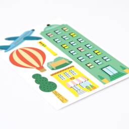 Colorful City Wall Decals, Plastic-Free Kids Room Wall Stickers - thumbnail 2