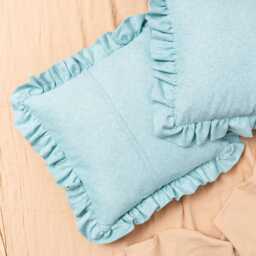 Set Of 2 Pillow Cushion Covers With Ruffles, Cotton - 16x16 - thumbnail 2