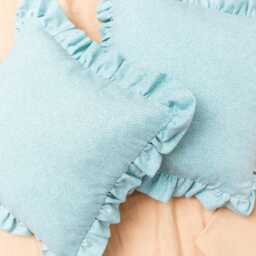 Set Of 2 Pillow Cushion Covers With Ruffles, Cotton - 16x16 - thumbnail 1