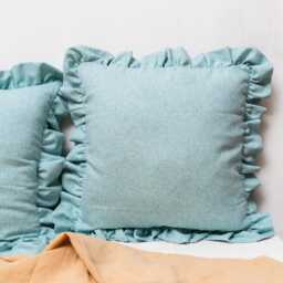 Set Of 2 Pillow Cushion Covers With Ruffles, Cotton - 16x16 - thumbnail 4