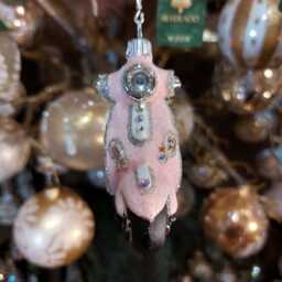 Pink Vintage Scooter Glass Christmas Ornament - thumbnail 3