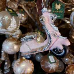 Pink Vintage Scooter Glass Christmas Ornament - thumbnail 2