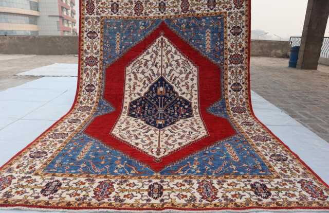 6'9x9'8 Tekke Medallion Luxury Farmhouse Area Rug, Afghan Large Handmade Wool Brand New Kazak Design Rug Bedroom Office D??cor - image 1