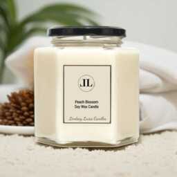 Peach Blossom Soy Wax Strong Scented Vegan Candles Fresh Feminine Fragrance - thumbnail 2