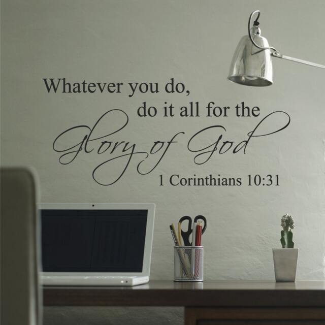 1 Corinthians 1031 Whatever You Do It All For The Glory Of God Religious Bible Verse Wall Vinyl Decal - 119 - image 1
