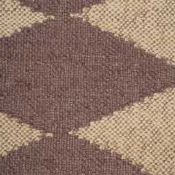 Handwoven Wool Jute Rug, Brown Diamond Geometric Flatweave - thumbnail 4
